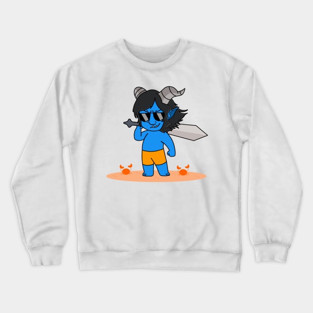 Troll Jim At The Beach Crewneck Sweatshirt by garciajey